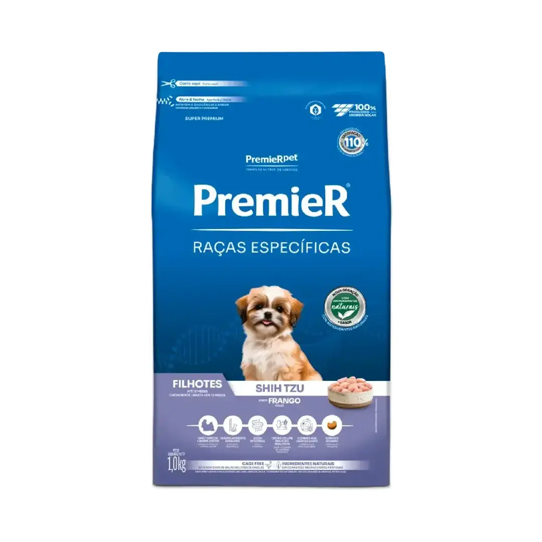Ração Premier Raças Específicas para Cães Filhotes Shih Tzu Sabor Frango 1kg