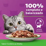Ração Úmida Whiskas Sachê para Gatos Adultos Sabor Cordeiro 85g