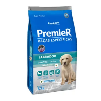 Ração Premier Raças Específicas para Cães Filhotes Labrador Sabor Frango 12kg