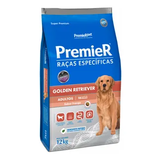 Ração Premier Raças Específicas para Cães Adultos Golden Retriever Sabor Frango 12kg