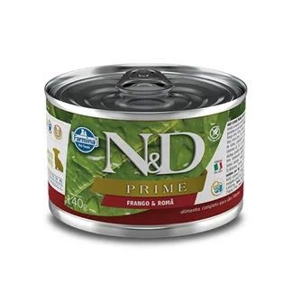 Ração Lata Farmina N&amp;D Prime para Cães Filhotes Sabor Frango e Romã 140g