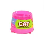 Comedouro Alto para Gatos Transparente Rosa Glitter 250ml Pet Toys