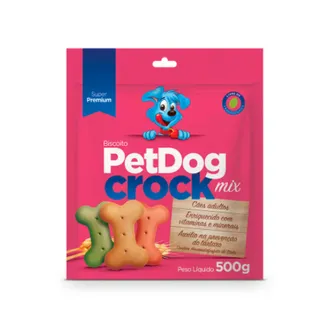 Biscoito para Cães de Todas as Raças PetDog Crock Mix 500g
