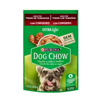 Ração Úmida Dog Chow Sachê para Cães Adultos Sabor Cordeiro 100g