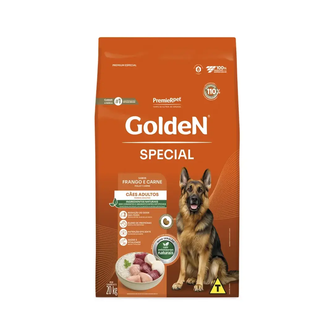Ração Golden Special para Cães Adultos Sabor Frango e Carne 20Kg