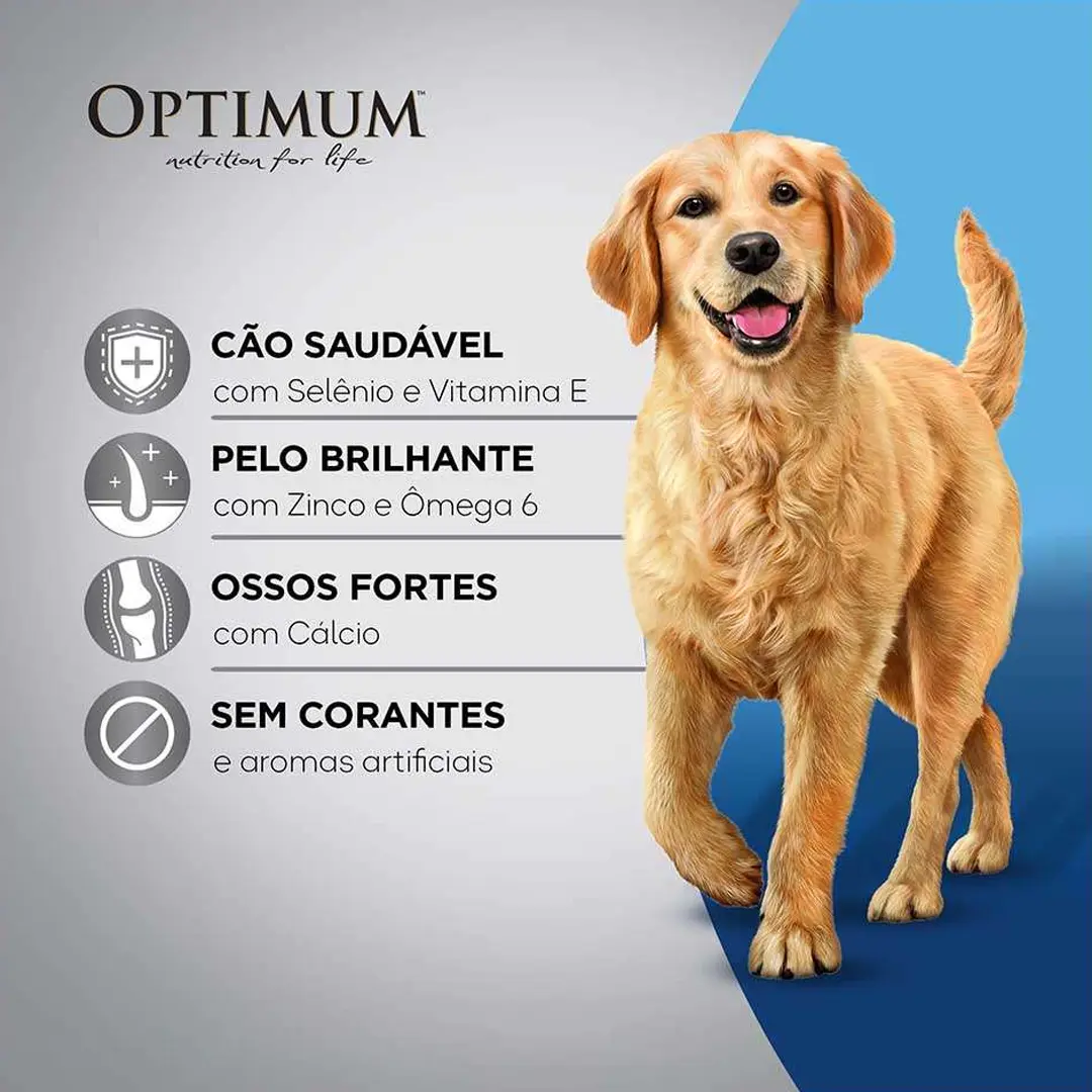 Pack 18UN Ração Úmida Optimum Cães Adultos Raças Grandes Sabor Frango 100g