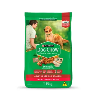 Ração Dog Chow para Cães Adultos de Raças Médias e Grandes 15Kg