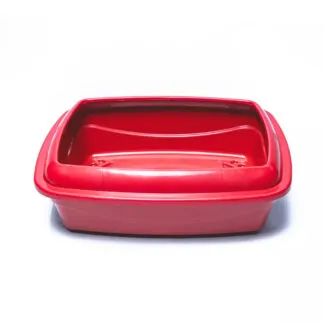 Bandeja Alta com Borda Master Cat Grande Vermelha Pet Injet