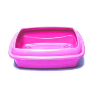 Bandeja Alta com Borda Master Cat Grande Rosa Pet Injet