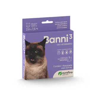 Antiparasitário Banni 3 0,9ml para Gatos de 2,6 a 7,5Kg Ourofino