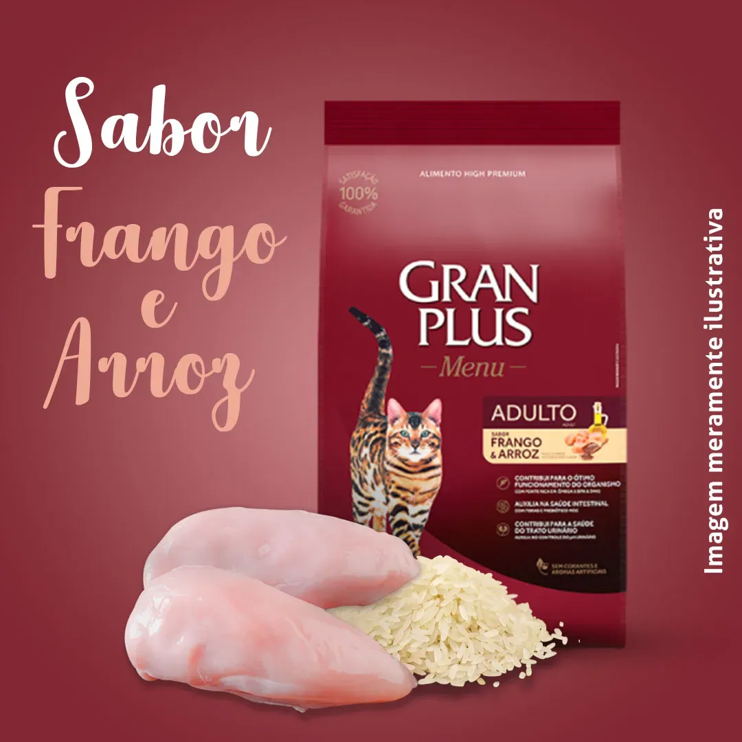 Ração Gran Plus Menu Para Gatos Adultos Sabor Frango E Arroz 10