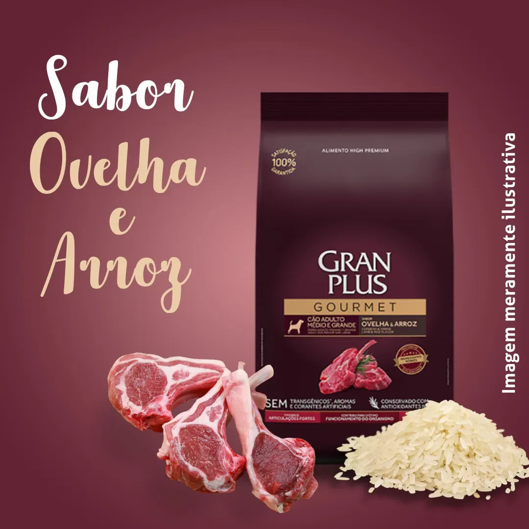 Ração Gran Plus Gourmet Para Cães Adultos De Porte Médio E Grande