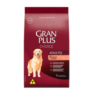 Ração Gran Plus Choice para Cães Adultos de Todos os Portes Sabor Frango e Carne 15Kg