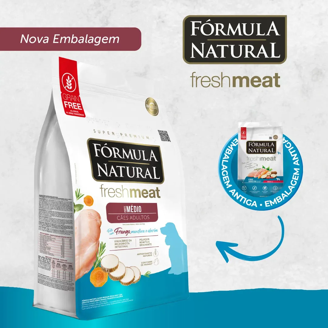 Ração Fórmula Natural Fresh Meat Para Cães Adultos De Porte Médio