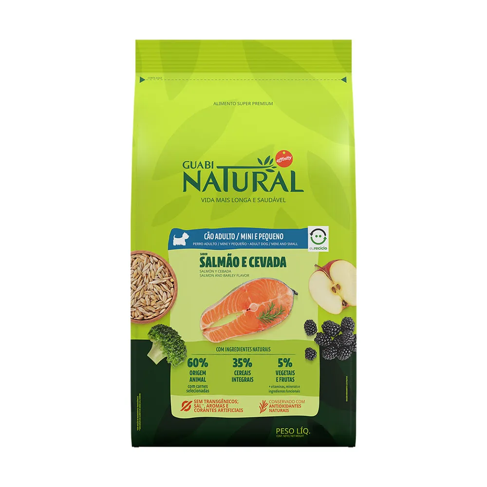 Ração Guabi para Cães Adultos de Porte Mini e Pequeno Sabor Salmão e Cevada 2,5Kg