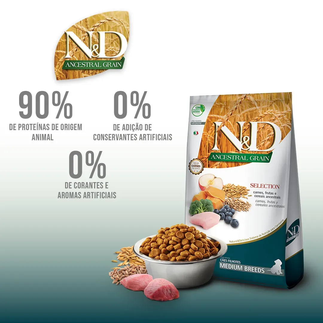 Ração Farmina N&D Ancestral Selection Para Cães Filhotes De Raças