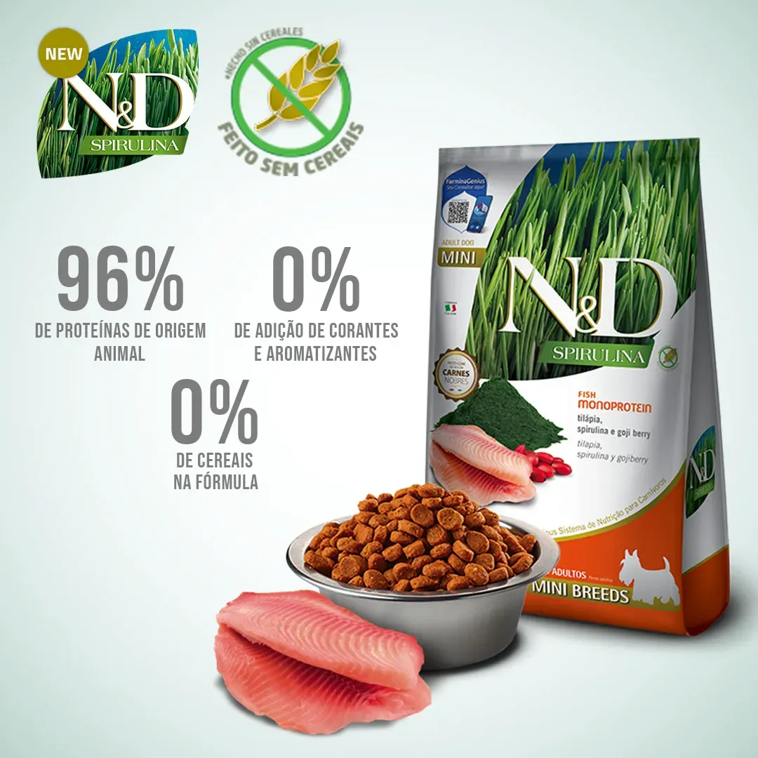 Ração Farmina N&D Spirulina Para Cães Adultos De Raças Pequenas