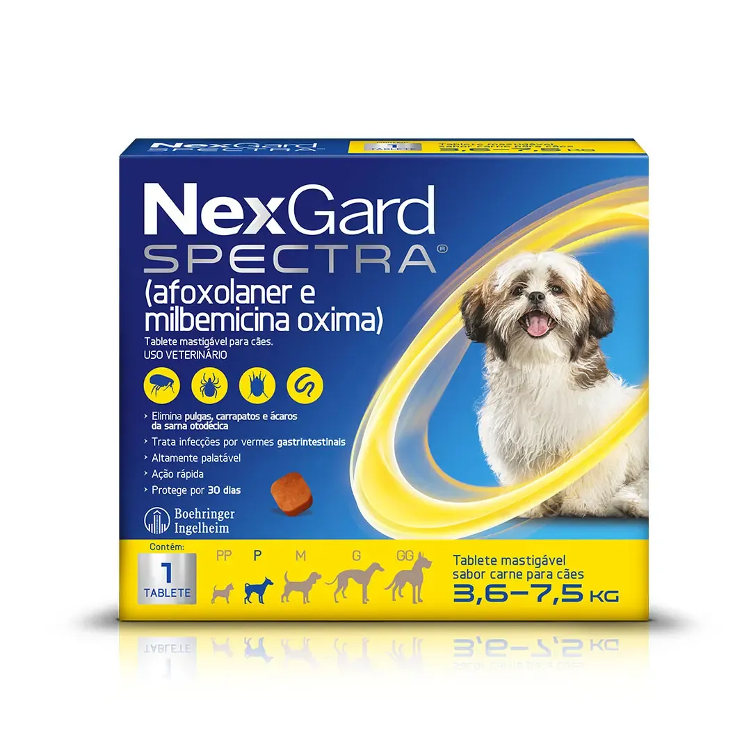Nexgard Spectra para Cães de 3,6 a 7,5Kg 1 Comprimido Boehringer Ingelheim