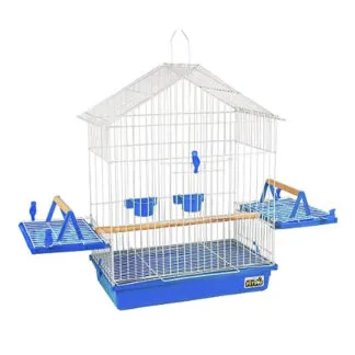 Gaiola para Calopsita Teto Aramado Azul Jel Plast