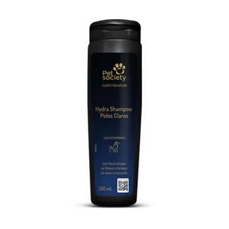 Shampoo Pet Society Pelos Claros para Cães e Gatos 300ml
