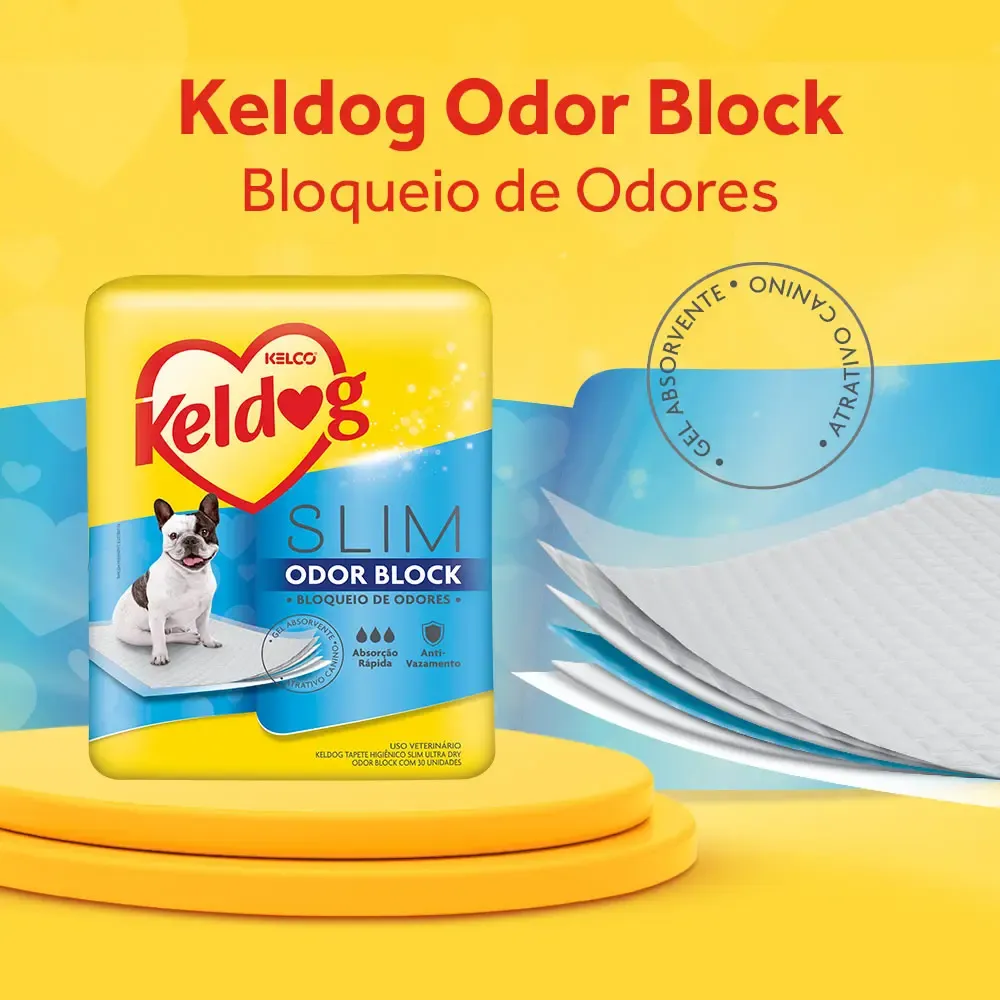 Tapete Higiênico Keldog Slim Odor Block Para Cães 30 Unidades