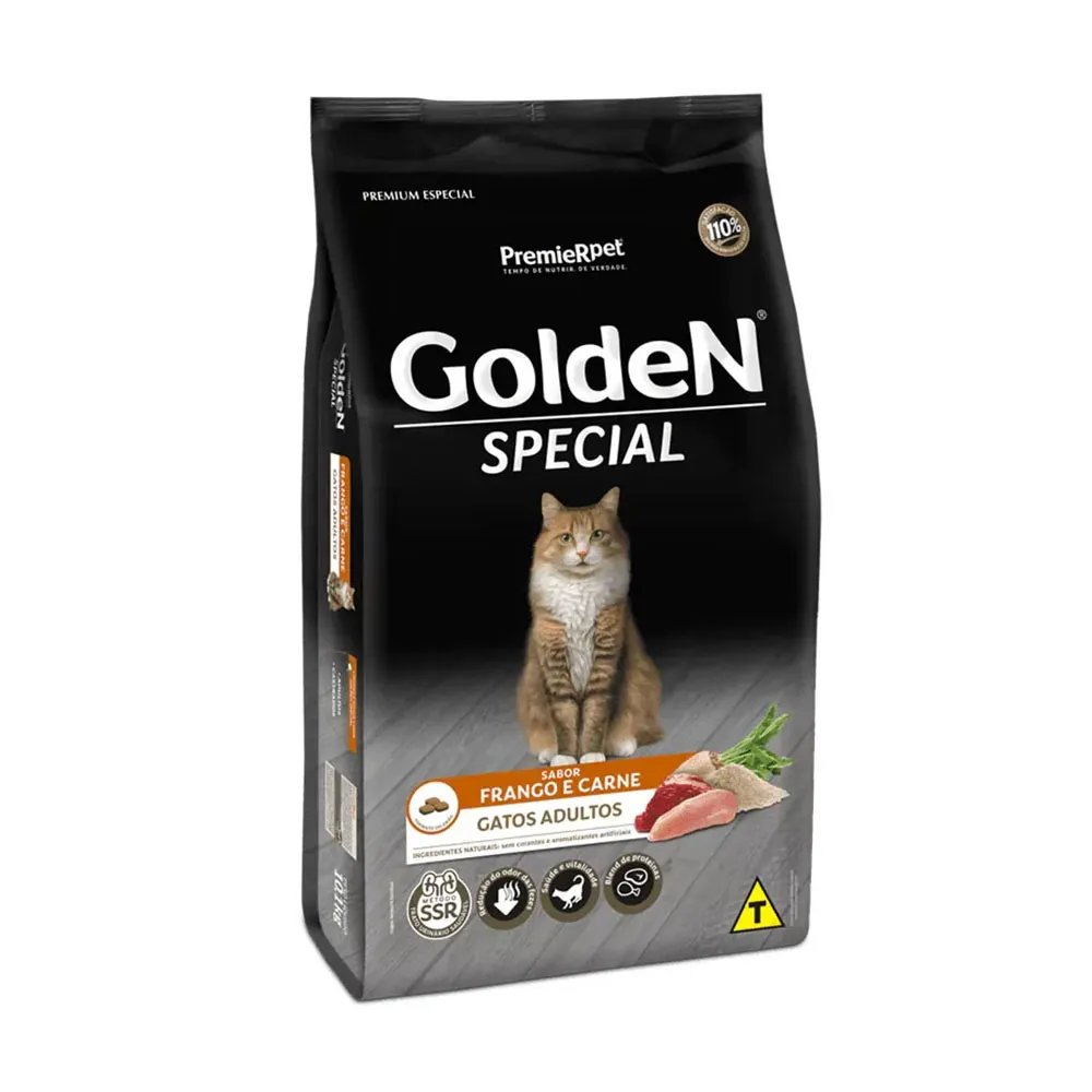 Ração Golden Special Para Gatos Adultos Sabor Frango E Carne 3Kg