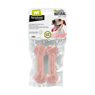 Brinquedo Osso Goodbite Natural Tamanho P para Cães Sabor Presunto Ferplast