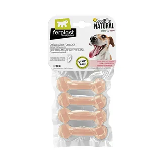 Brinquedo Osso Goodbite Natural Tamanho PP para Cães Sabor Presunto Ferplast