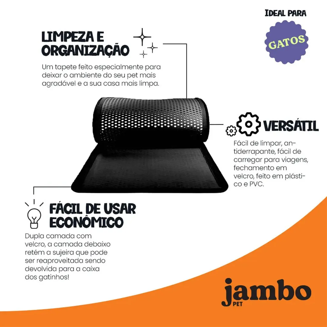 Tapete Cat Trap Hole para Caixa de Areia Grande Jambo Pet