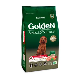 Ração Golden Seleção Natural para Cães Filhotes Sabor Frango e Arroz 10,1Kg