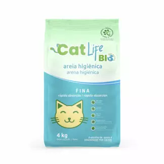 Areia Higiênica Biodegradável Cat Life Grãos Finos para Gatos 4Kg