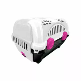 Caixa de Transporte Luxo N°02 Branco e Rosa Furacão Pet