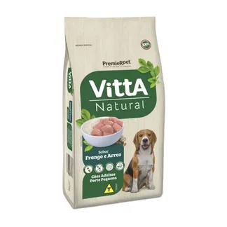 Ração Vitta Natural para Cães Adultos de Raças Pequenas Sabor Frango e Arroz 15Kg