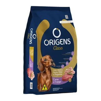 Ração Origens Class para Cães Adultos de Portes Mini e Pequenos Sabor Carne e Frango 3Kg