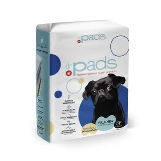 Tapete Higiênico Dr Pads 80x60cm para Cães 7 Unidades