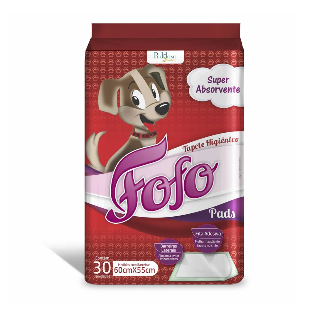 Tapete Higiênico Fofo Pads 55x60cm para Cães 30 Unidades