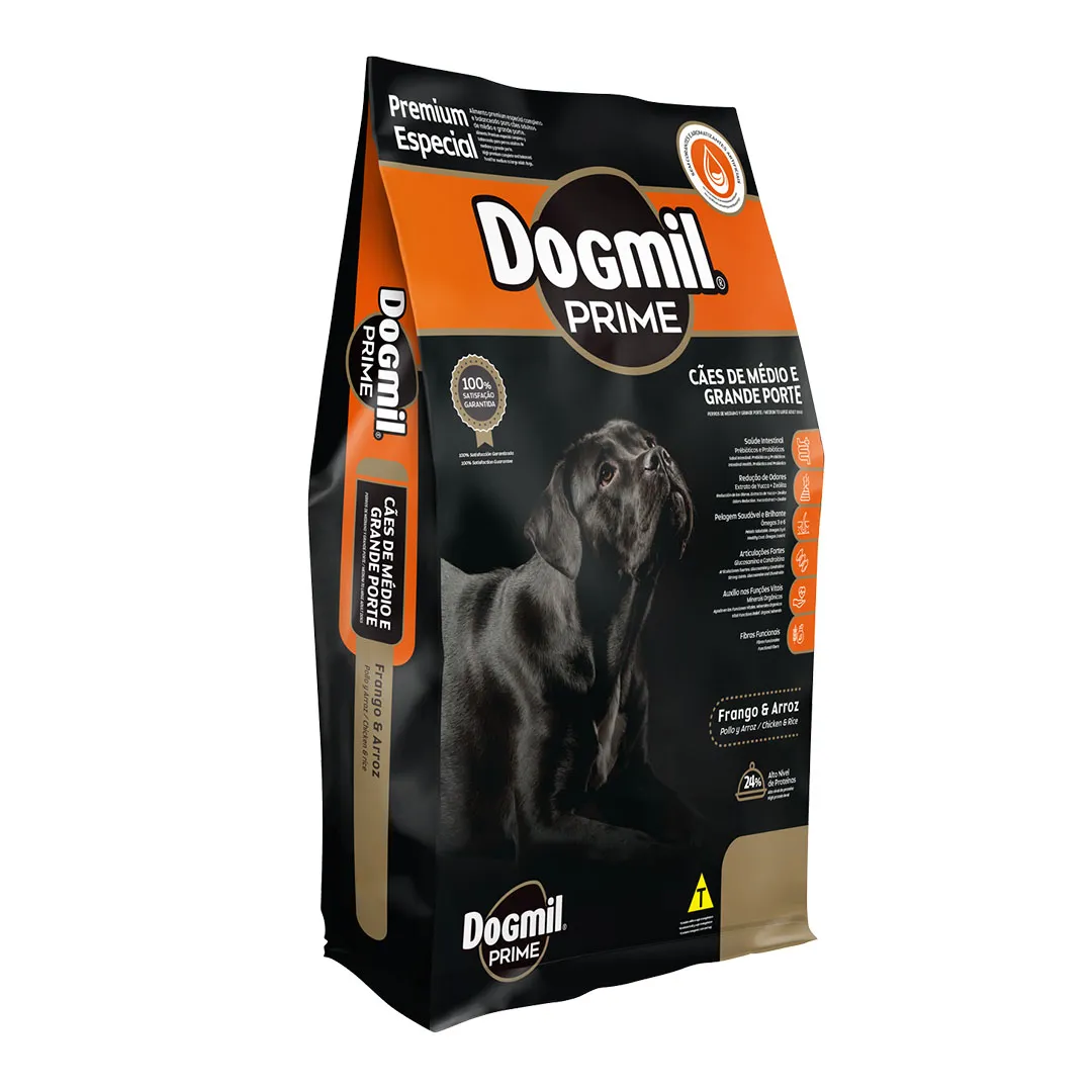 Ração Dogmil Prime Para Cães Adultos De Porte Médio E Grande Sabor