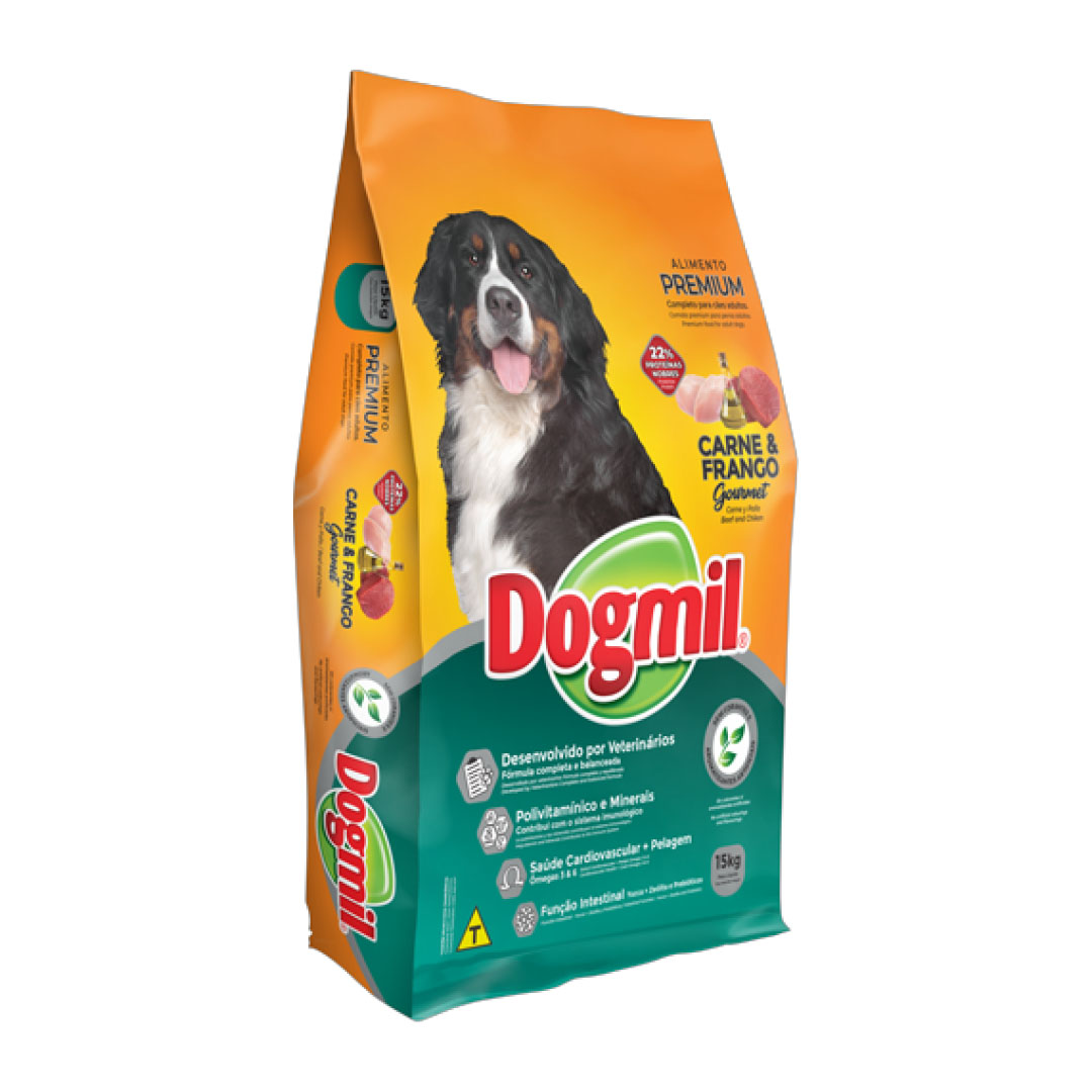 Ração Dogmil Gourmet para Cães Adultos Sabor Carne e Frango 15Kg