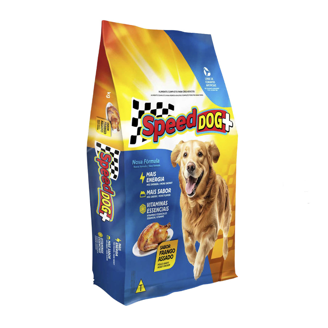 Ração Speed Dog para Cães Adultos de Todas as Raças Sabor Frango Assado 25Kg