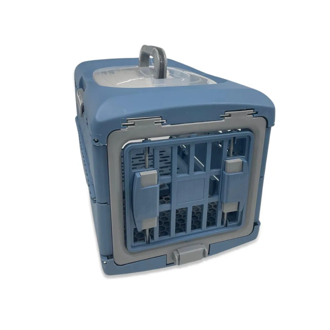 Caixa de Transporte Dobrável Azul para Cães e Gatos GR221845 Pet Next