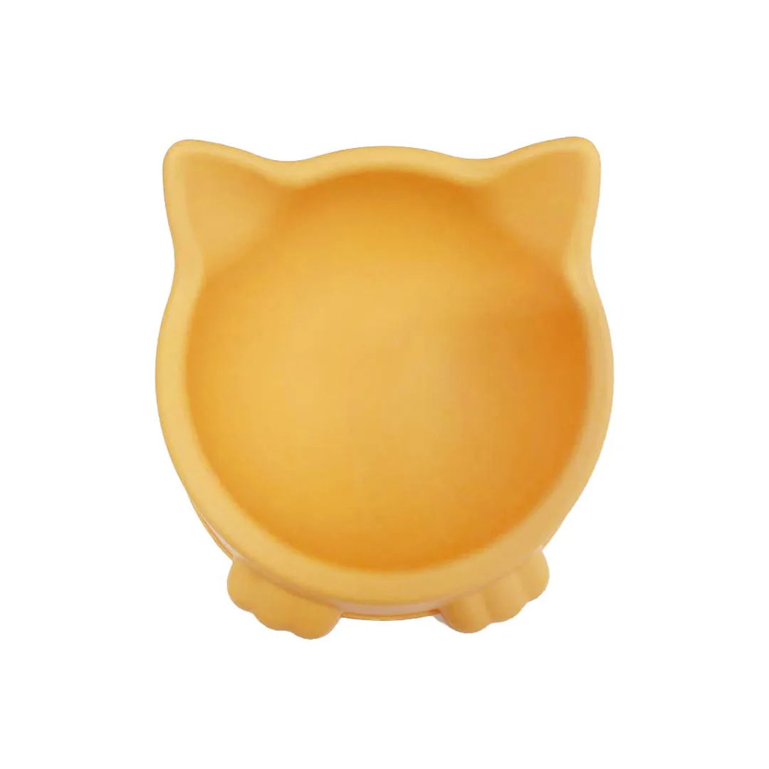 Comedouro Cara de Gato GR223908 Pet Next Amarelo