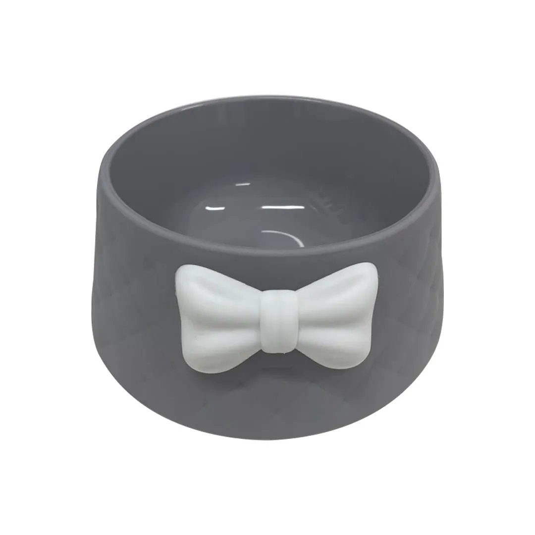 Comedouro Plástico Osso para Cães Cinza GR223310 Pet Next