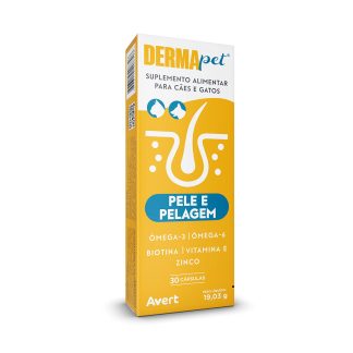 Suplemento Alimentar Dermapet para Cães e Gatos 30 Cápsulas Avert