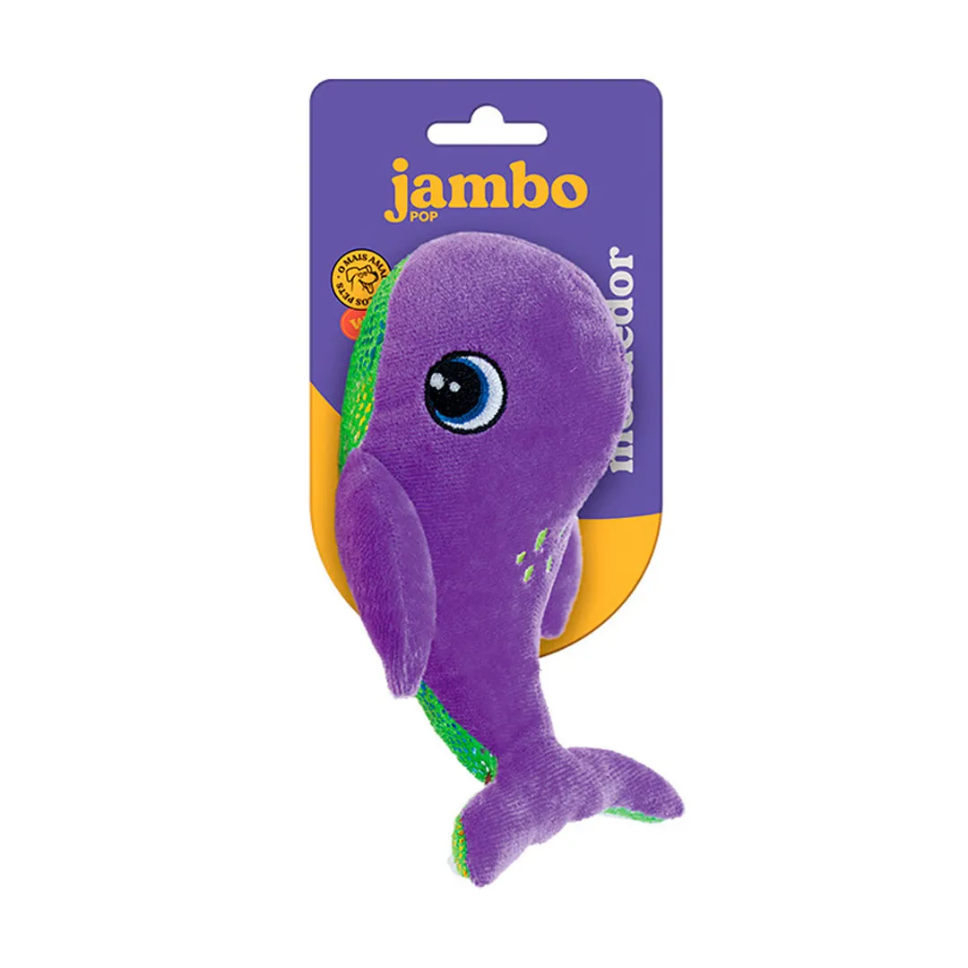 Mordedor Pelúcia Pop Aqua Baleia para Cães Jambo Pet