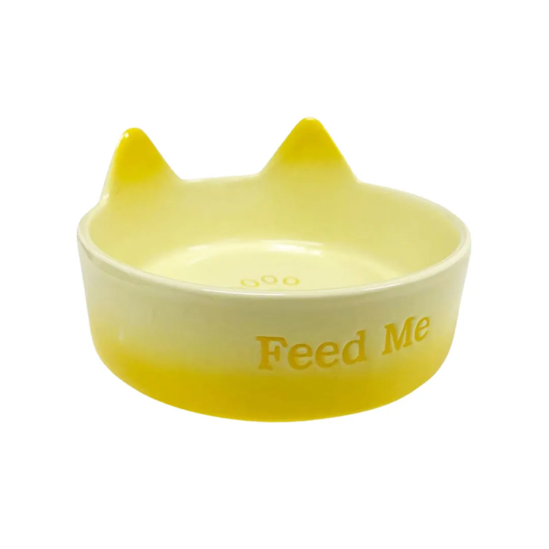 Comedouro Cerâmica Amarelo para Gatos GR223973 Pet Next