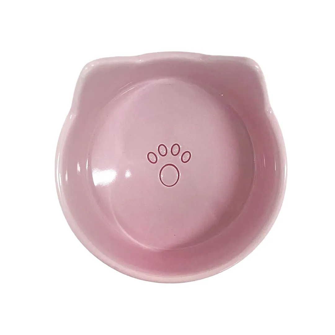 Comedouro Cerâmica Rosa para Gatos GR223972 Pet Next