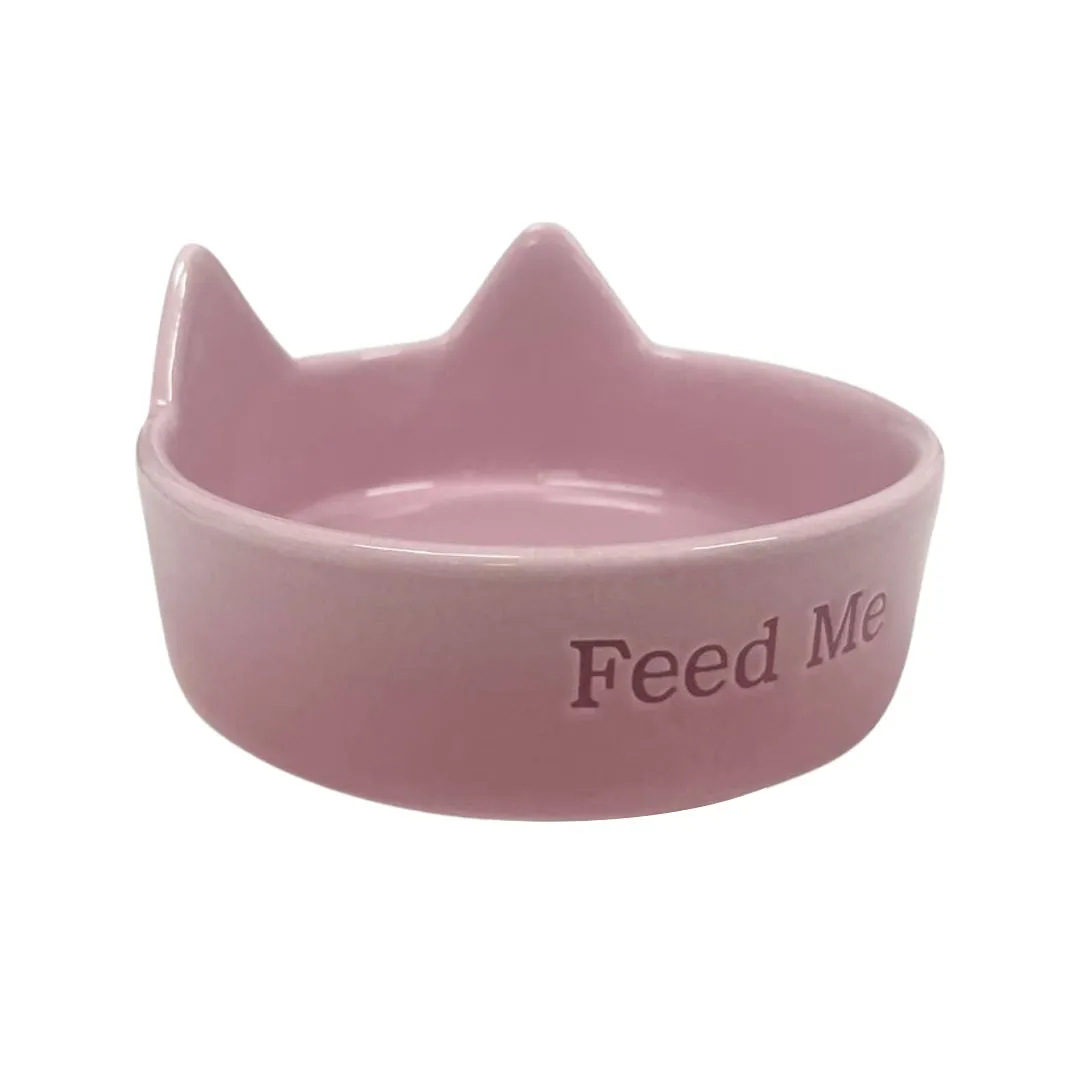 Comedouro Cerâmica Rosa para Gatos GR223972 Pet Next