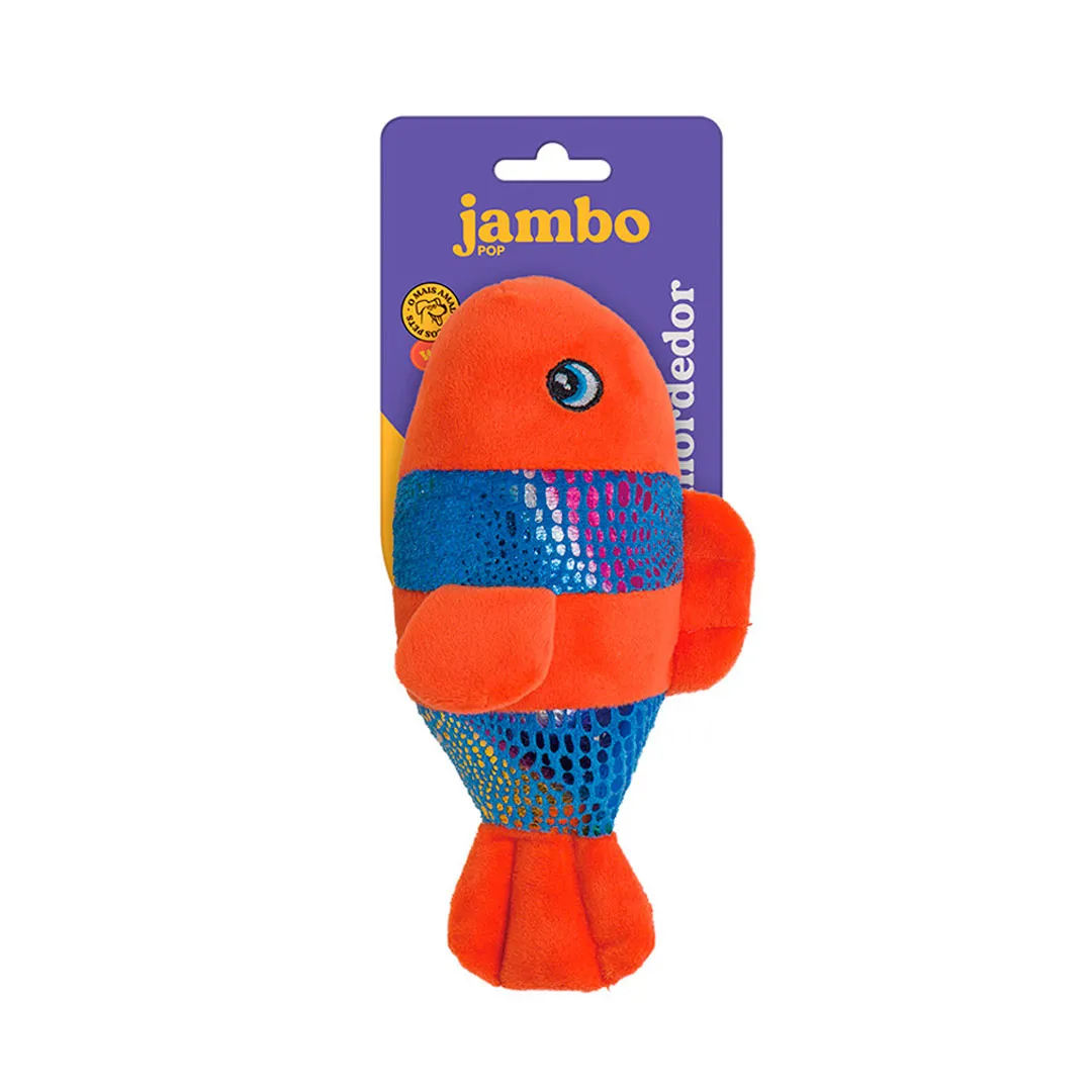 Brinquedo Mordedor Pelúcia Pop Aqua Peixe para Cães Jambo Pet