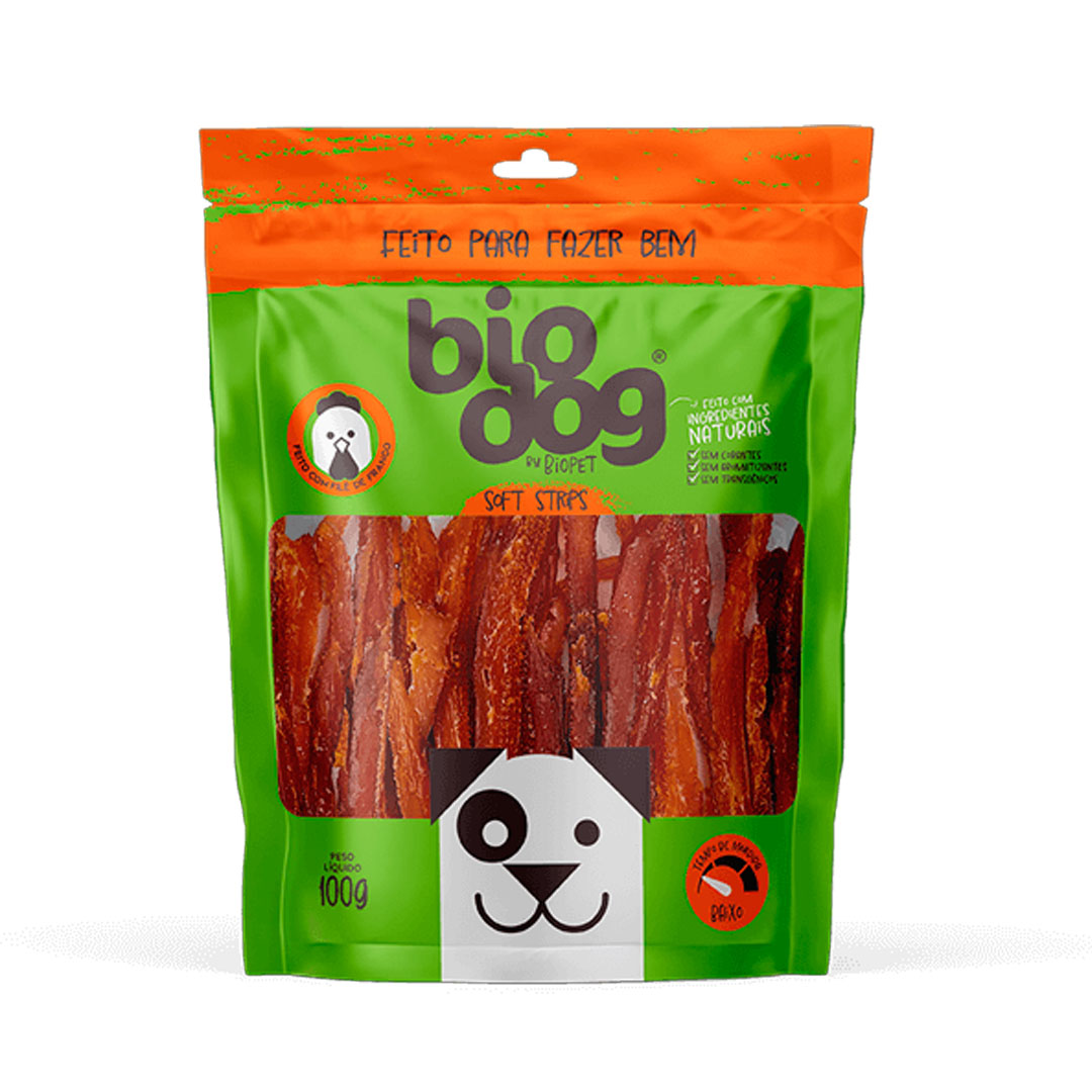 Petisco Bio Dog Soft Strips para Cães 100g