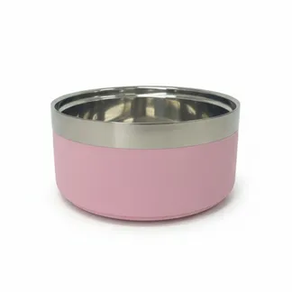 Comedouro Inoxidável Rosa Médio para Cães GR223938 Pet Next
